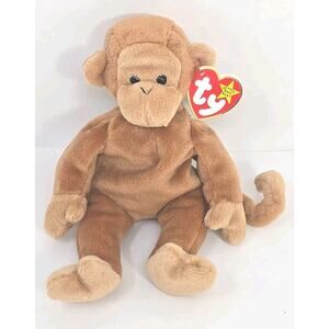 1995 Ty Beanie Baby "Bongo" Retired Brown Monkey w/ Tan Tail BB30